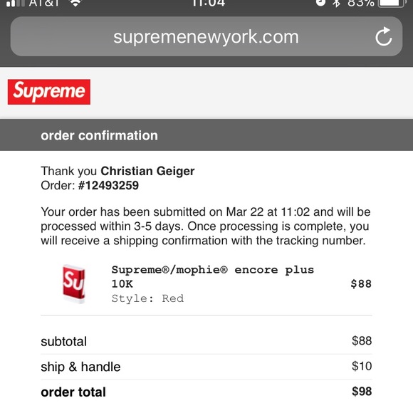 Supreme Other - Supreme ss 18 mophie encore 10k